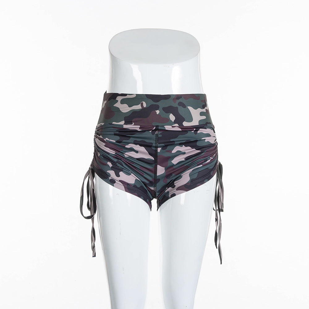 Gym Fitness High Waist Camouflage Shorts