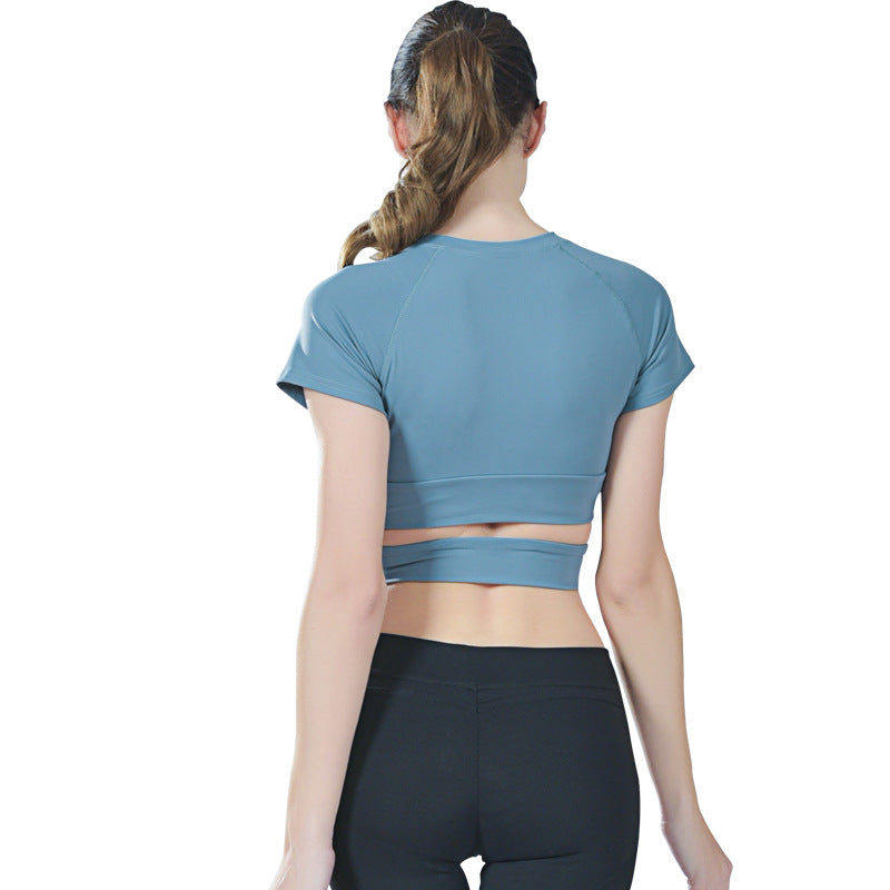 Yoga Clothes Sports Fitness Top Short Sleeve