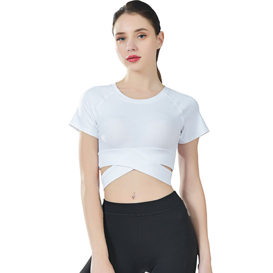 Yoga Clothes Sports Fitness Top Short Sleeve