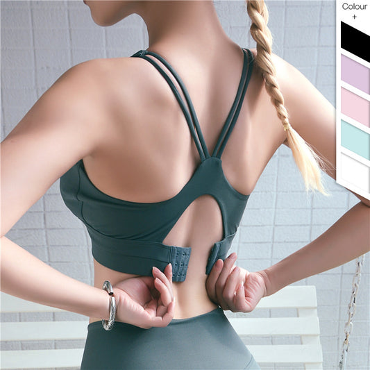 Adjustable Back Sports Bra - FlexAura Fit