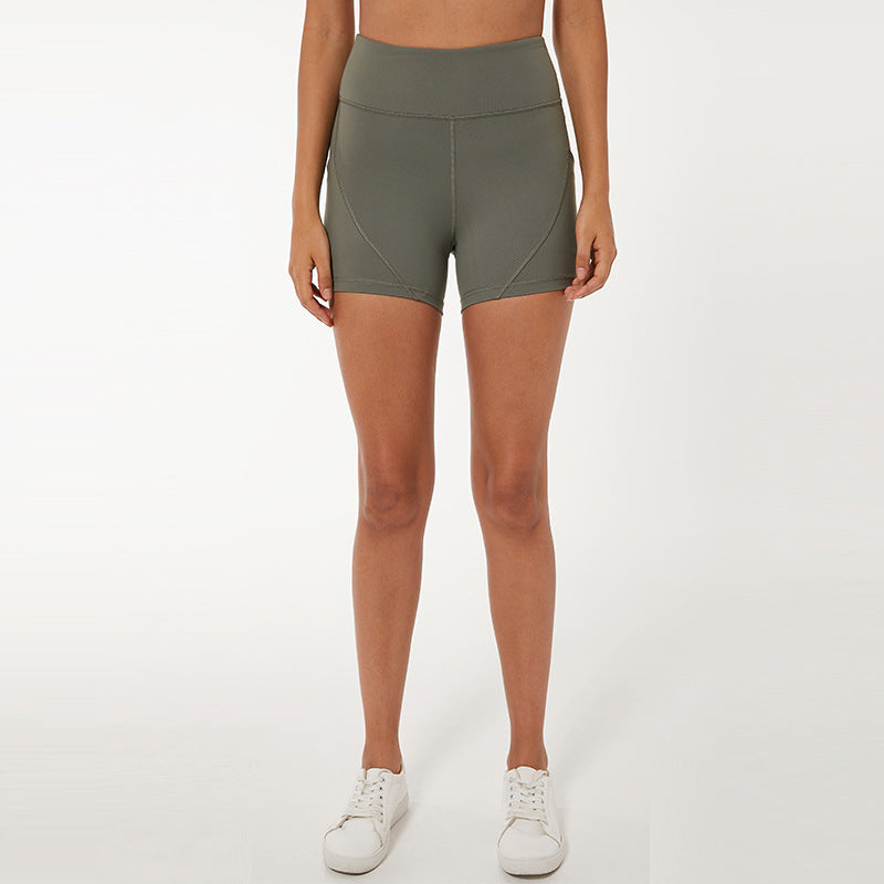 High waist track shorts - FlexAura Fit