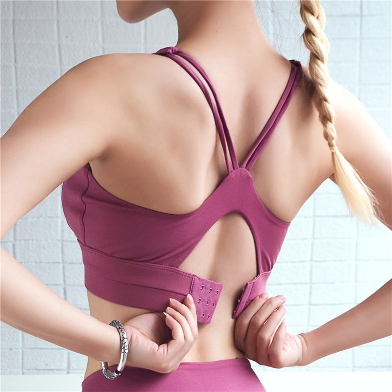 Adjustable Back Sports Bra - FlexAura Fit