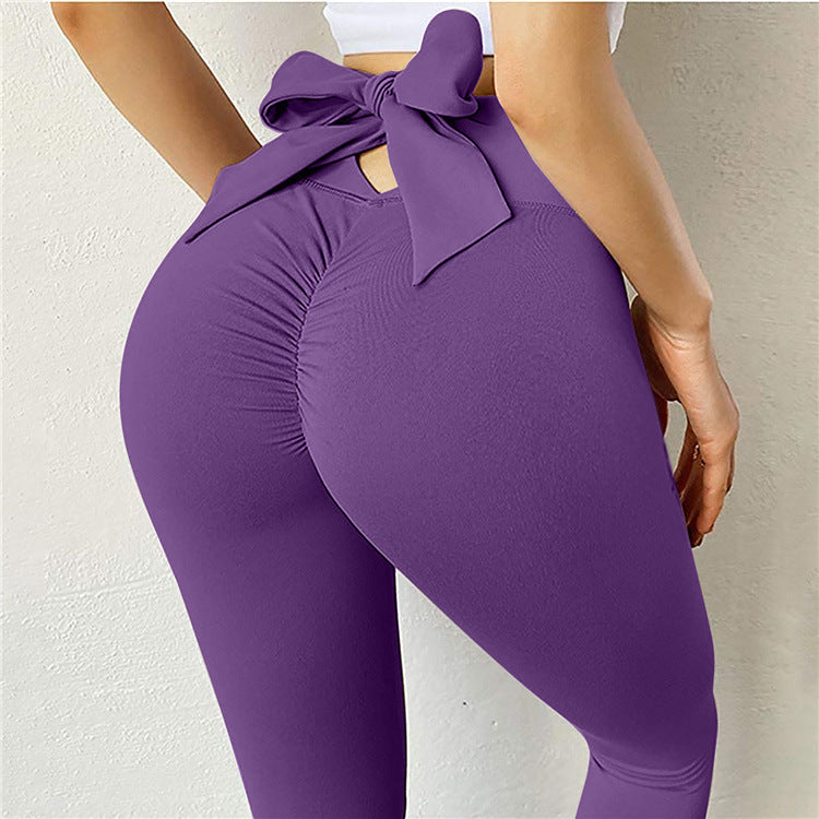 Fitness Sports Training Running Tight Yoga Bow Knot Leggings