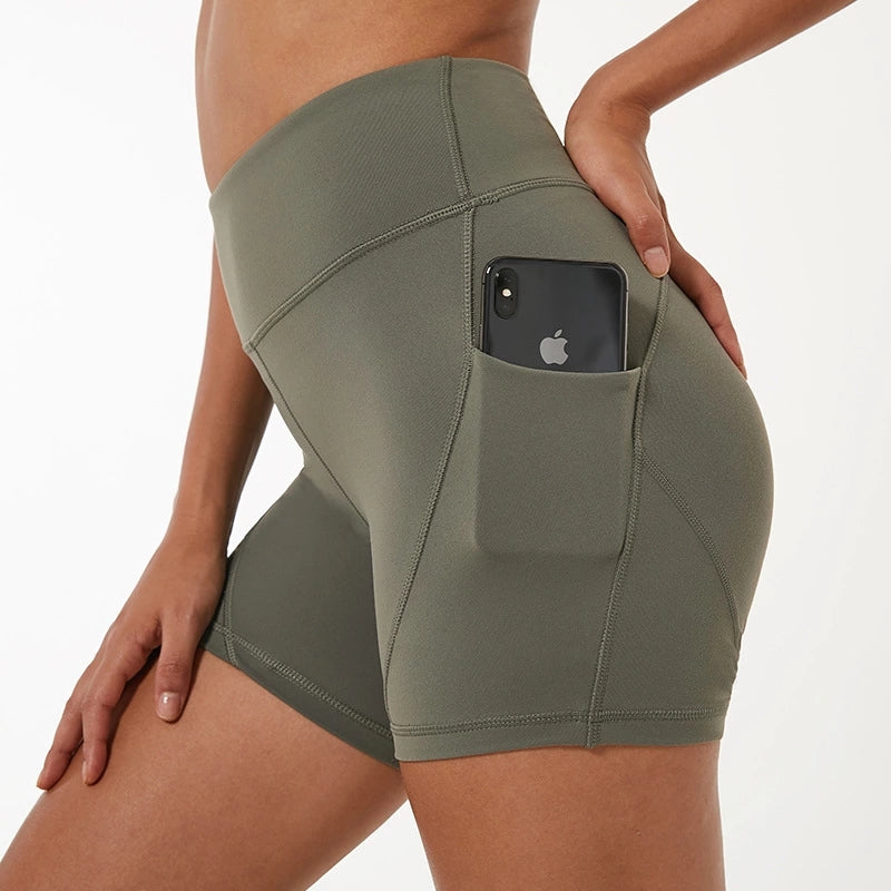 High waist track shorts - FlexAura Fit