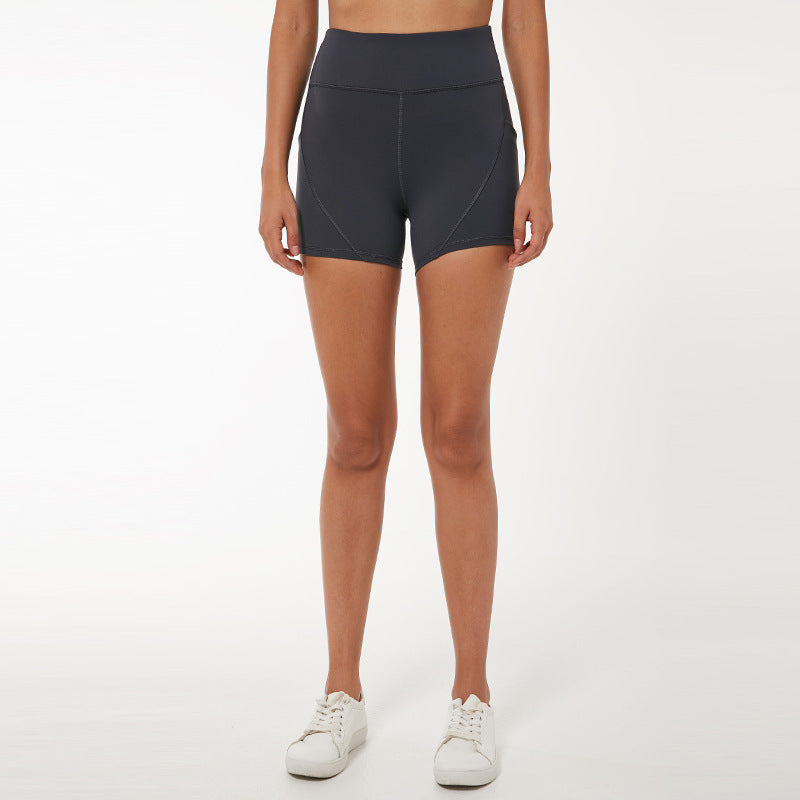 High waist track shorts - FlexAura Fit