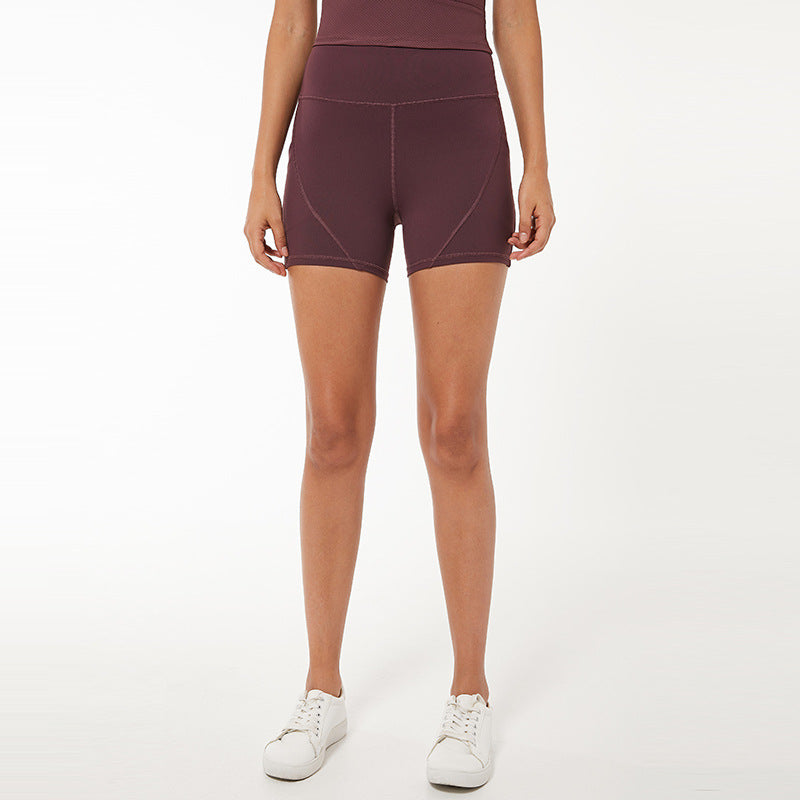 High waist track shorts - FlexAura Fit