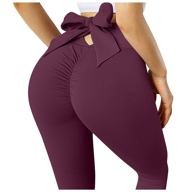 Fitness Sports Training Running Tight Yoga Bow Knot Leggings