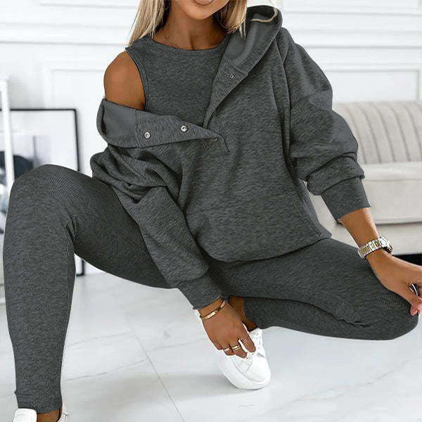 Women's Sports  Hoody Suit - Jogging hoody set 3psc