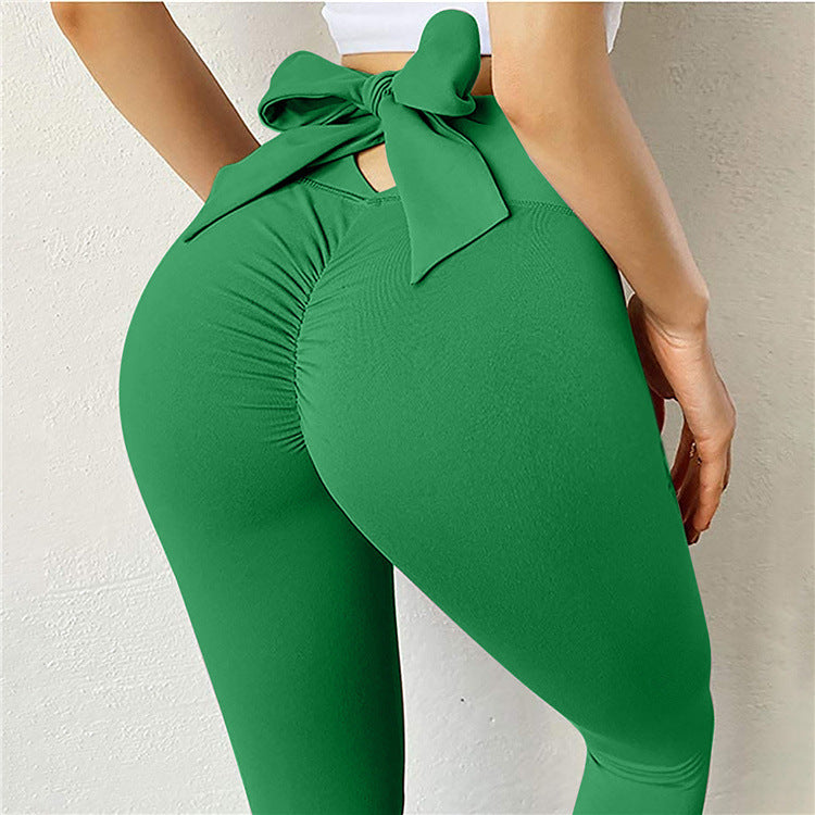 Fitness Sports Training Running Tight Yoga Bow Knot Leggings