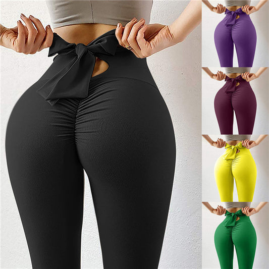 Fitness Sports Training Running Tight Yoga Bow Knot Leggings